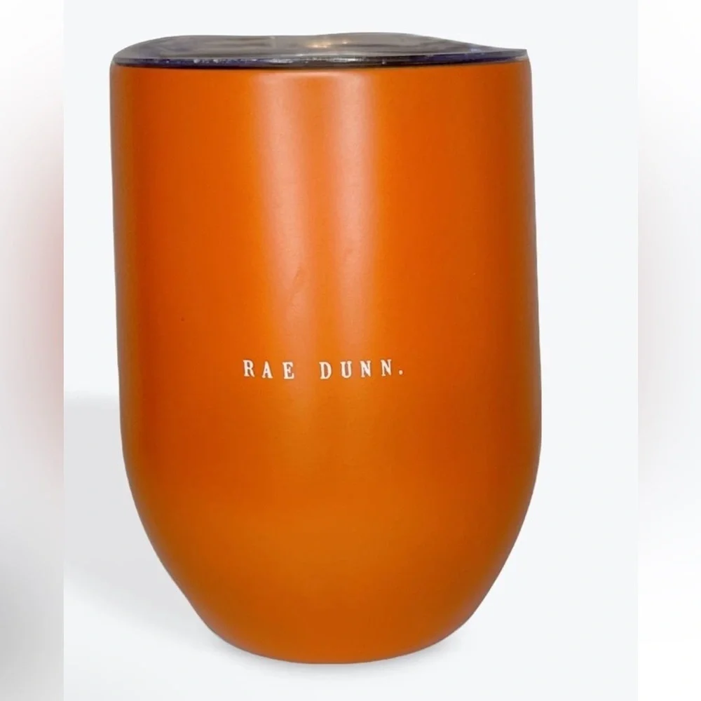RAE DUNN HAPPY FALL YALL Orange Stainless Steel Insulated Wine Tumbler NEW
